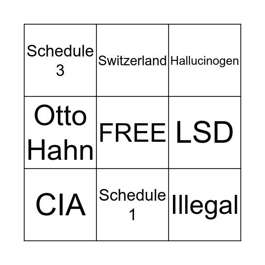 LSD BINGO Card