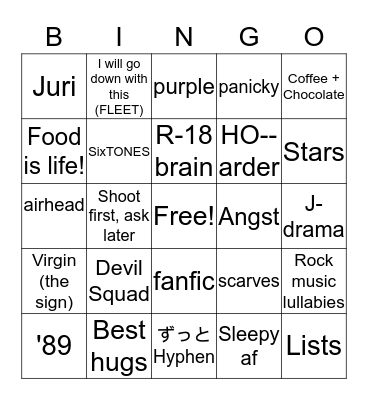 Kay culture Bingo Card