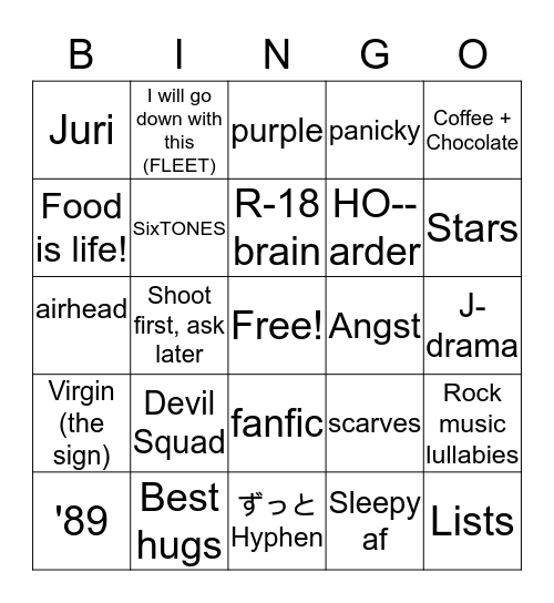 Kay culture Bingo Card