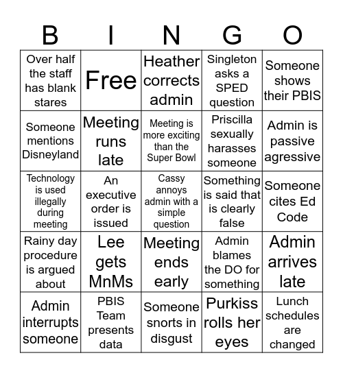 BMMS Bingo Card