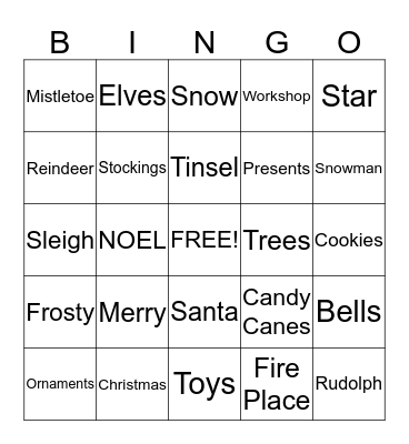 Christmas Bingo Card