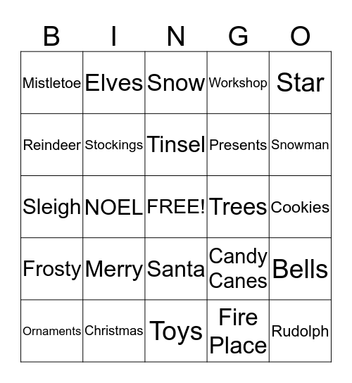 Christmas Bingo Card