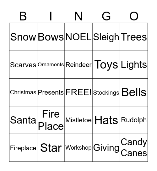 Christmas Bingo Card