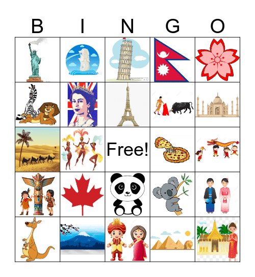 Country Bingo Bingo Card