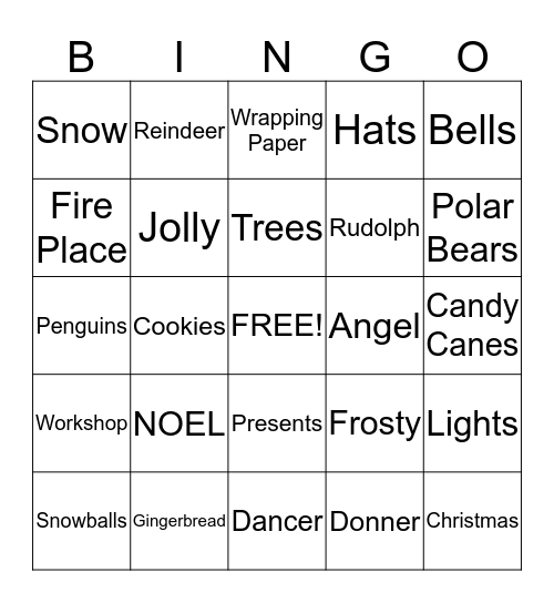 Christmas Bingo Card