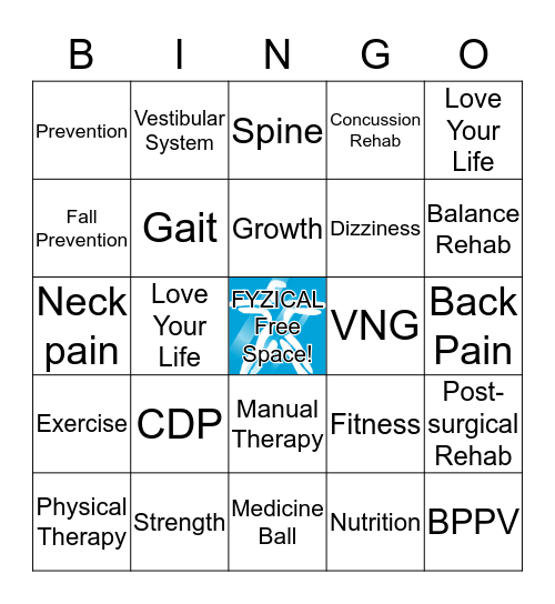 FYZICAL Bingo! Bingo Card