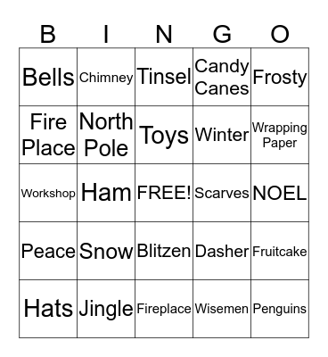 Christmas Bingo Card