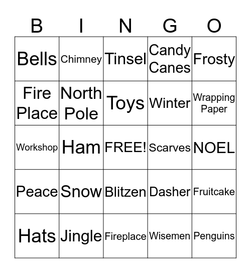 Christmas Bingo Card