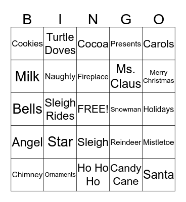 LEARN TO EARN'S HOLIDAY BINGO  Bingo Card