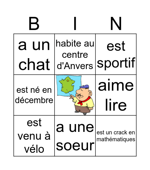 Je cherche quelqu'un qui Bingo Card