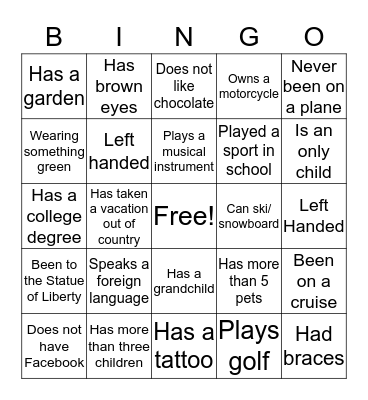 Coworker Bingo Card