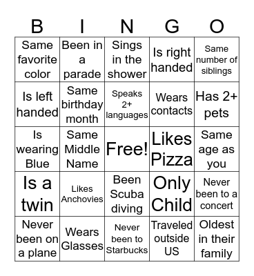 CKJV People Bingo Card