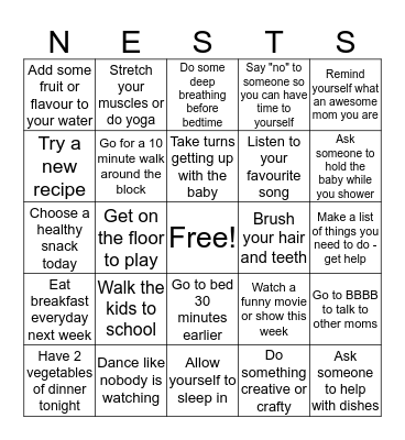 LIFE WITH BABY Bingo Card