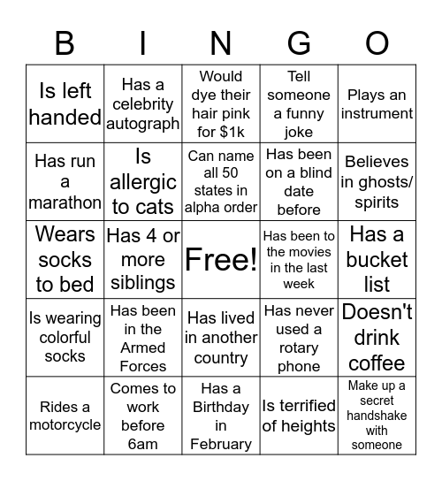 HR Division - BINGO Bonanza! Bingo Card