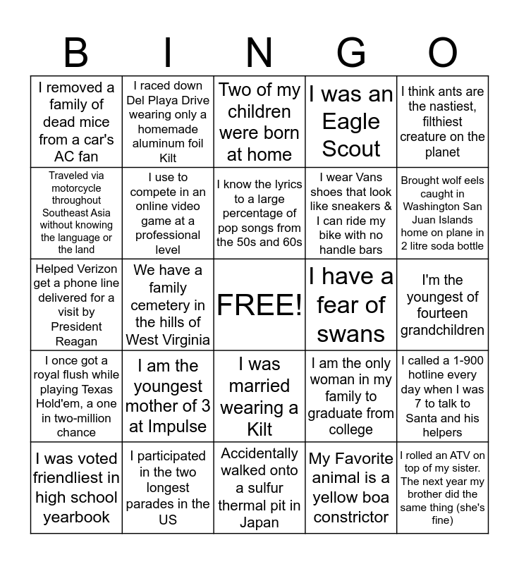 Impulse Holiday Party 2013 Bingo Card