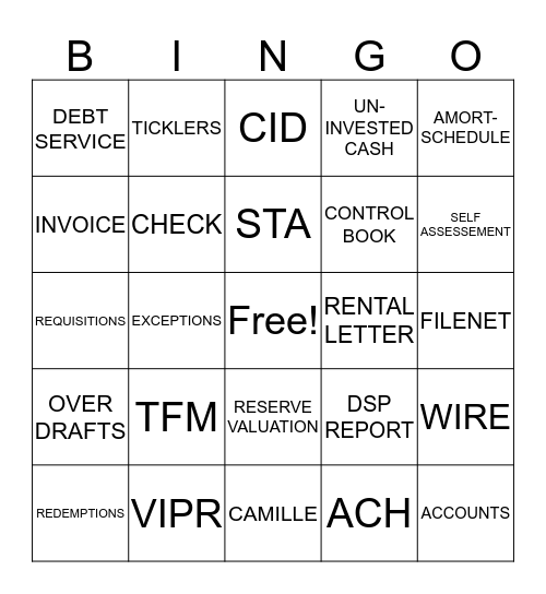TEAM 3 Bingo Card