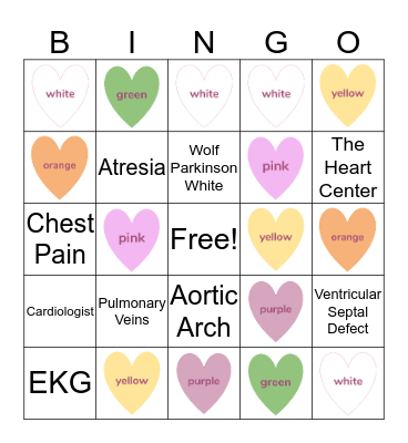 Heart Attack! Bingo Card