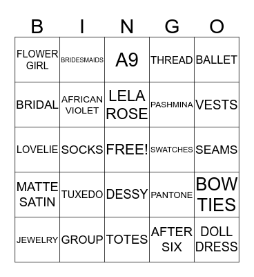 dessy bingo Card