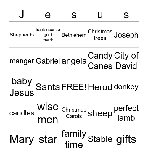 Christmas Bingo Card