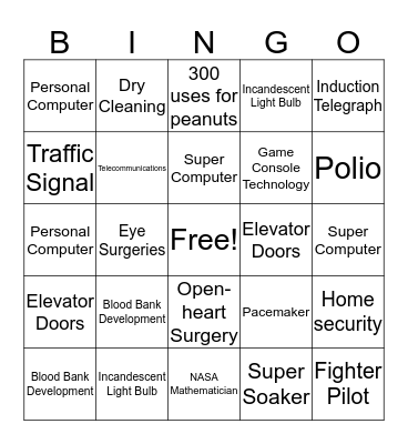 Celebrating African American Contributors Bingo Card