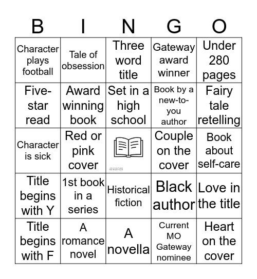 February Book Bingo Card