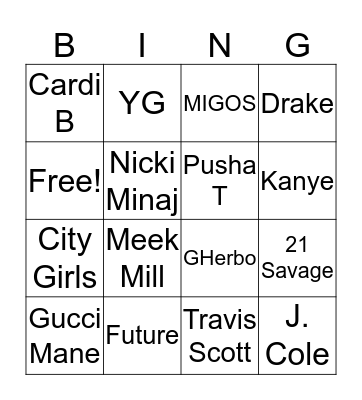 Pretty Girl Bingo  Bingo Card