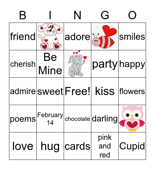 Valentine's Day Bingo Card