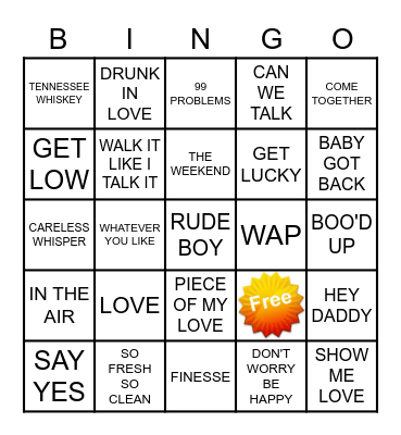 ETH0205     KAMIKAZI KARAOKE Bingo Card