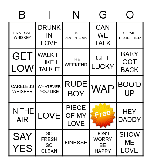 ETH0205     KAMIKAZI KARAOKE Bingo Card