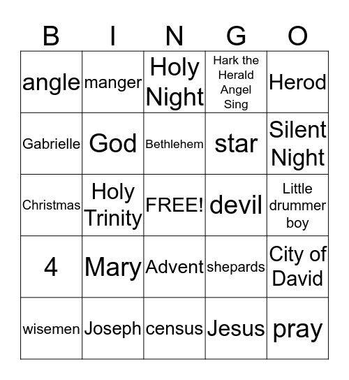 Christmas Bingo Card