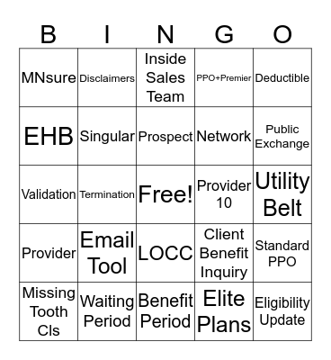 DDMN Terms Bingo Card