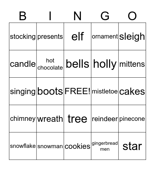 Winter Bingo Card