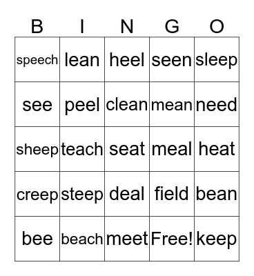 EA-EE Bingo Card