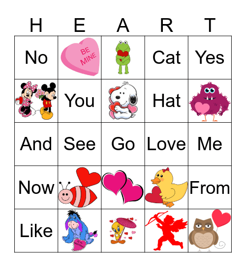 Valentines Day Bingo  Bingo Card