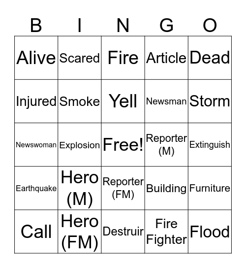 Un Acto Heroico Bingo Card