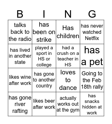 REA Elementary Social Bingo Card