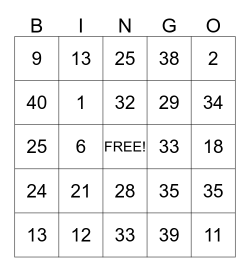 3 Friday's in December Bingo Card