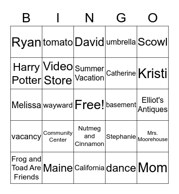RULES Bingo Card