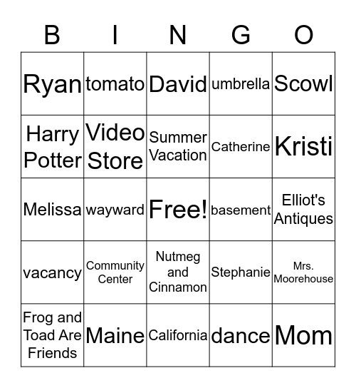 RULES Bingo Card