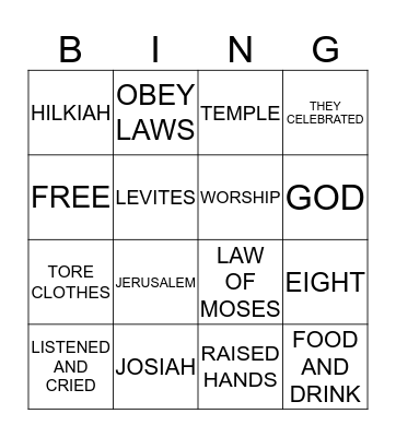 BOOKS OF THE LAW Bingo Card