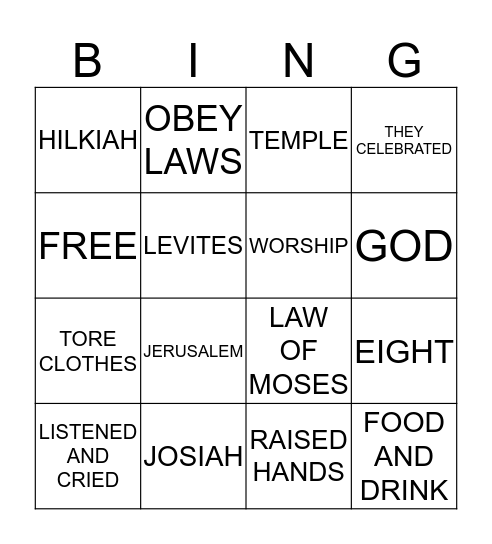 BOOKS OF THE LAW Bingo Card