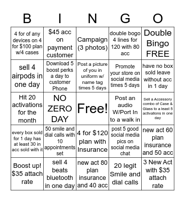 A to Z Cellular February Bingo Card