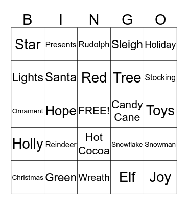 Christmas Bingo Card