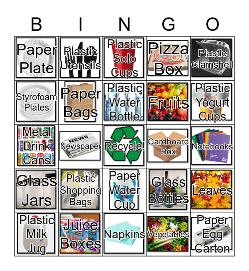 Recycling Bingo! Bingo Card