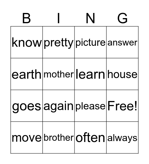 Unit 9 Week 2 Bingo Card