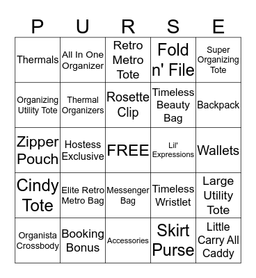 thirty one Bingo Card