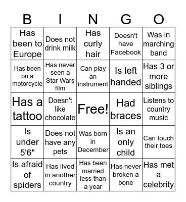 PMCOD Employee Bingo Card