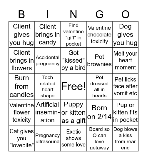 Valentines BIngo Card