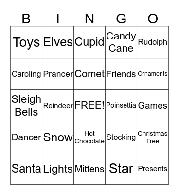 Christmas Bingo Card