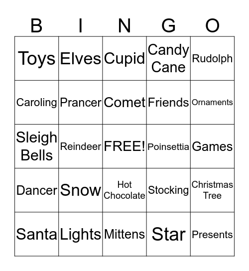 Christmas Bingo Card